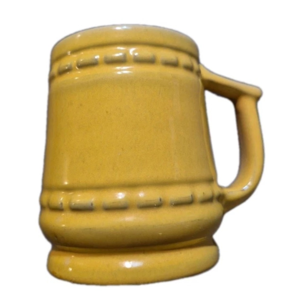 vintage Frankoma Pottery C10 Barrel Coffee Mug in yellow